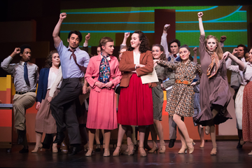 Students perform in the musical "9 to 5."